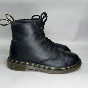 Dr. Martens Boots Boy's Size 2 1460 Softy T Black Leather Lace Up Combat Boots